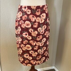 Poppy flower print stretchy Women's Skirt